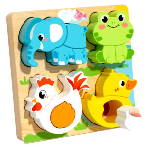 Educational Wooden Puzzles (Animals, Vehicles, Transport)