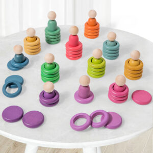 Wooden Rainbow Stacking Toys